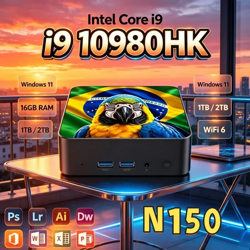 放熱コア搭載-i9-10980hk-n150-br-パターン-ミニpc、wifi6-bt52、デュアルギガビットポート、4kマルチディスプレイ対応コンパクトホスト