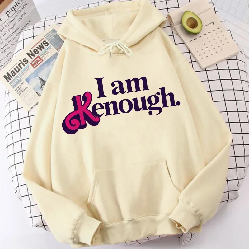 I Am Kenough Harajuku Hoodies Manga Graphic Pullovers Im Kenough Funny Hooded Aesthetic Gothic Sweatshirt Ulzzang Y2k Streetwear