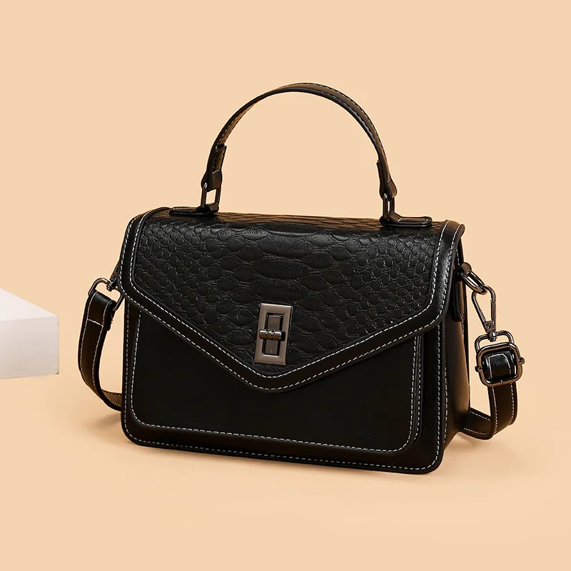 Vintage crocodile Women messenger bags PU leather ladies Handbag female Shoulder Crossbody bags Elegant commute female totes