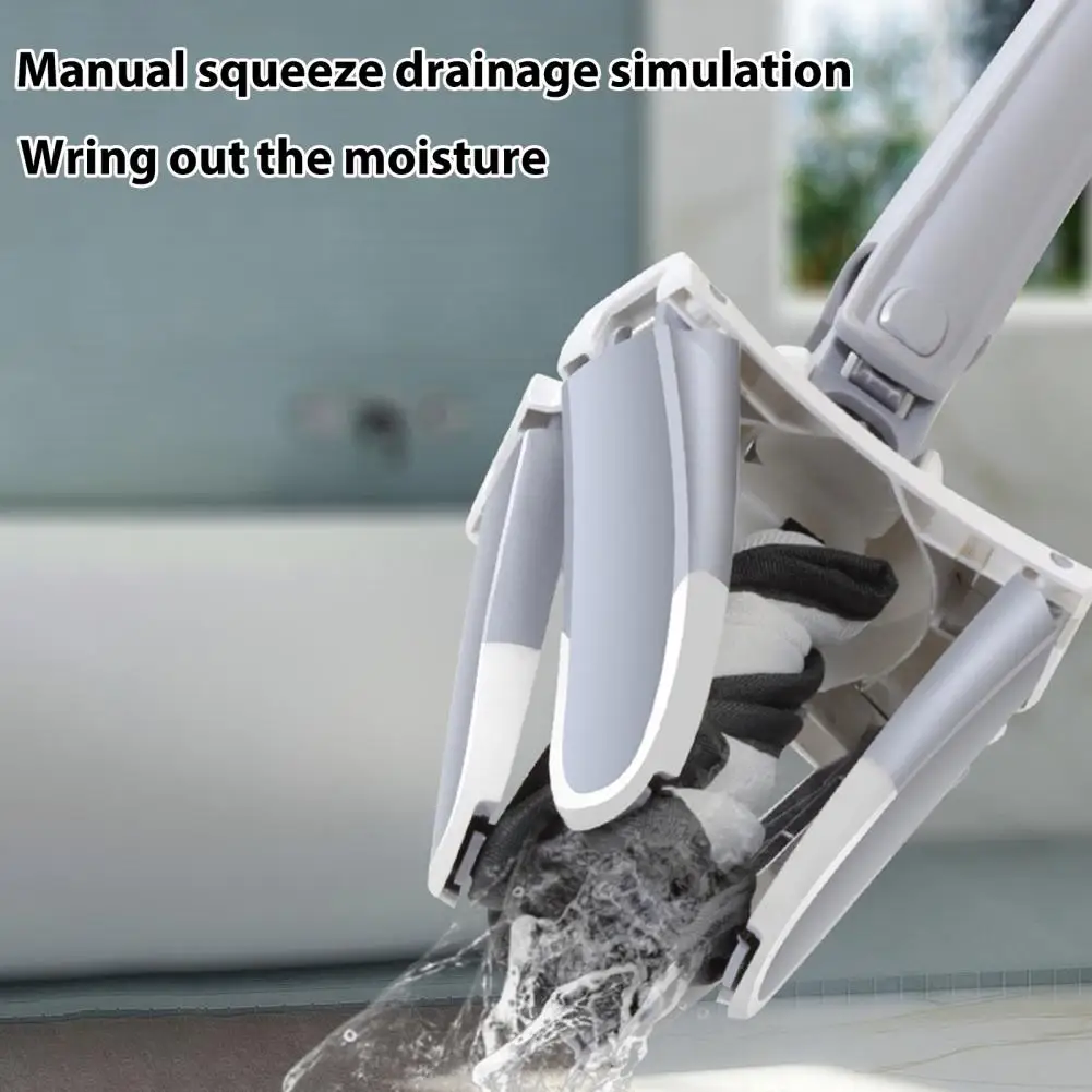 Sturdy Handle Mop X-type Flat Mop System Dual Use Dry Wet No Wash Mop 360-degree Rotating Head for Home Bathroom Floors