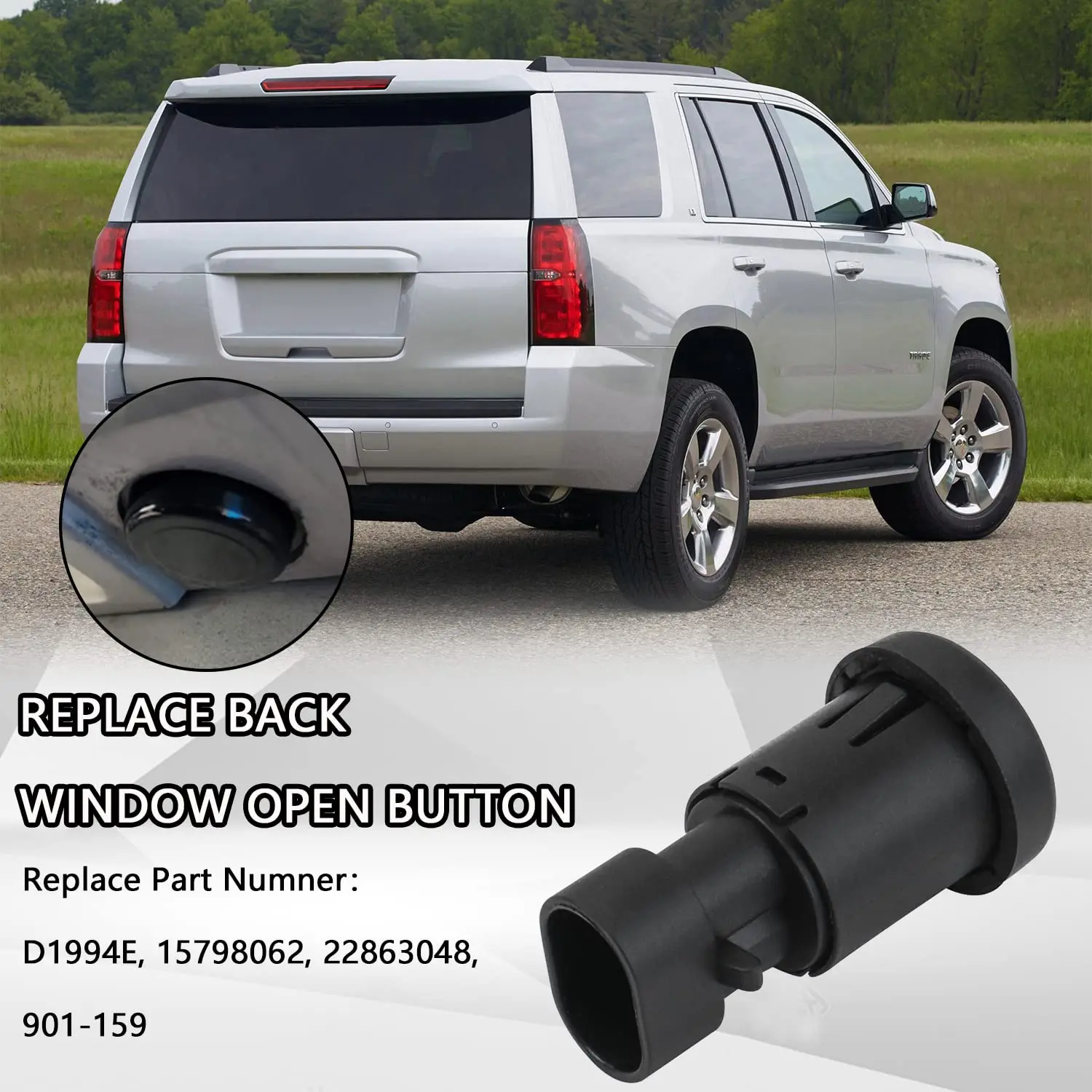 Entriegelungsschalter für Heckklappe, Fensterglas, kompatibel mit 2007–2014 Chevy Tahoe Suburban Cadillac Escalade GMC Yukon
