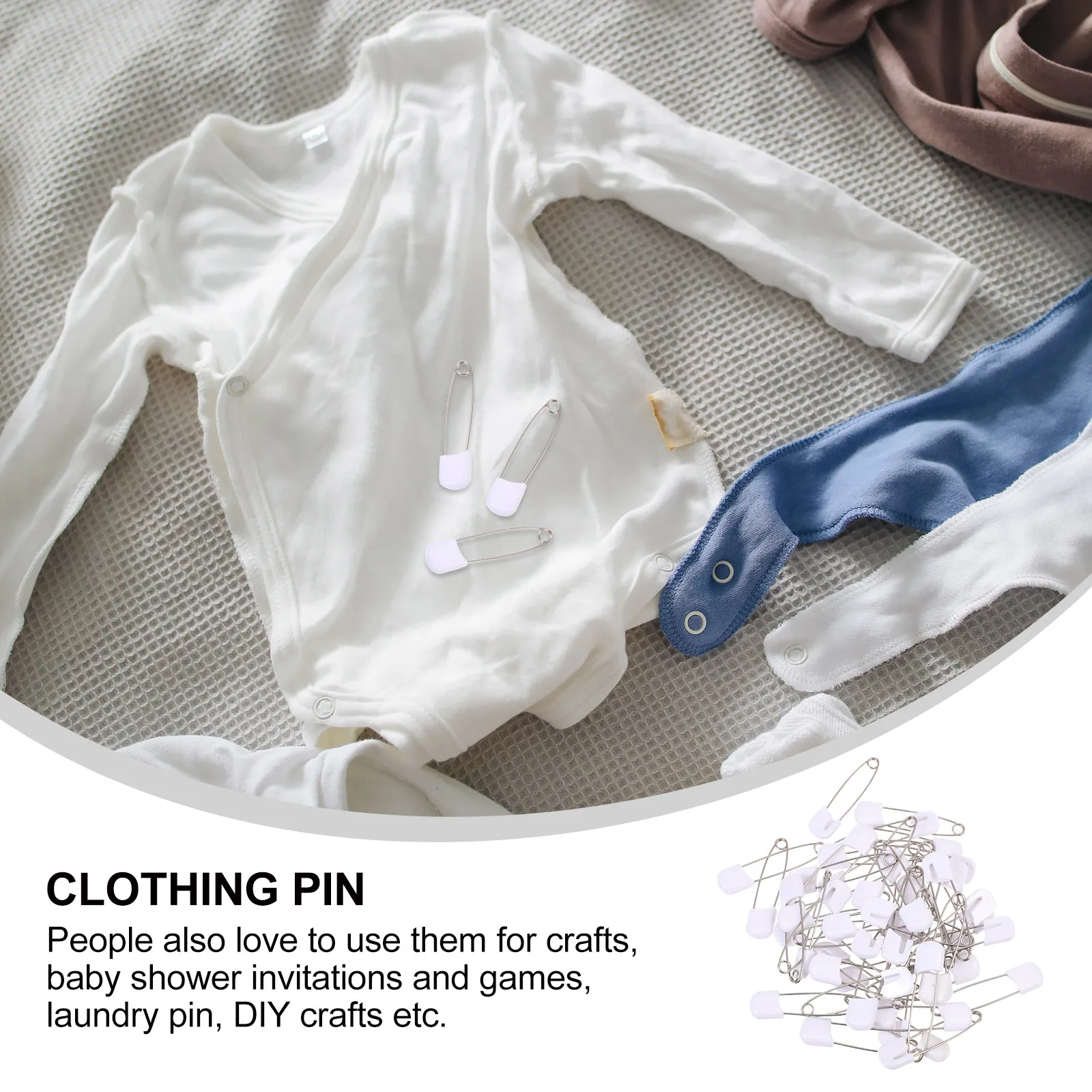 

50Pcs Diaper Pin Safety Buckle Alloy Multifunctional Baby Nappy Fastener Brooch for Crafts and Clothes Pin Safety Brooch