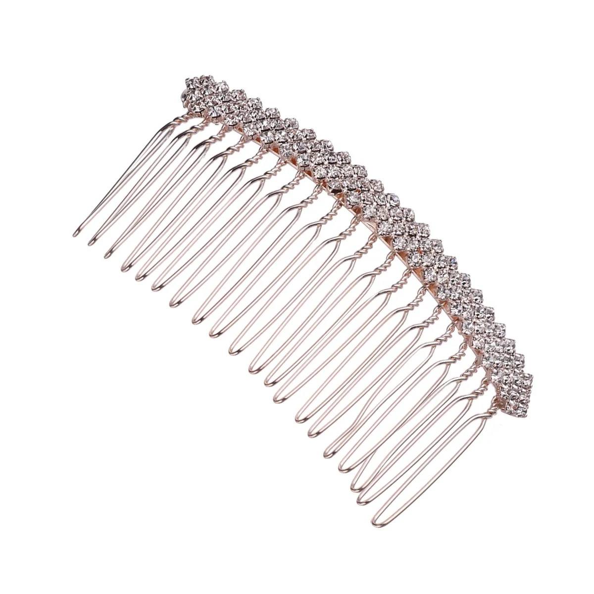 1Pcs Alloy Bridal Hair Comb Rhinestone Insert Long Hairpiece Wedding Hair Accessories Party Decoration Comb for Bridal