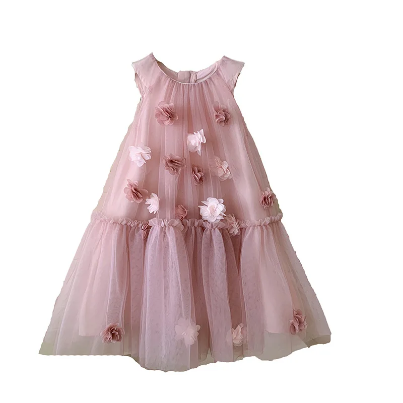New Summer Toddler 1-9Y Girls Stylish Sweet Tulle Dress Fashion Cute Princess Party Dress for 90-150cm