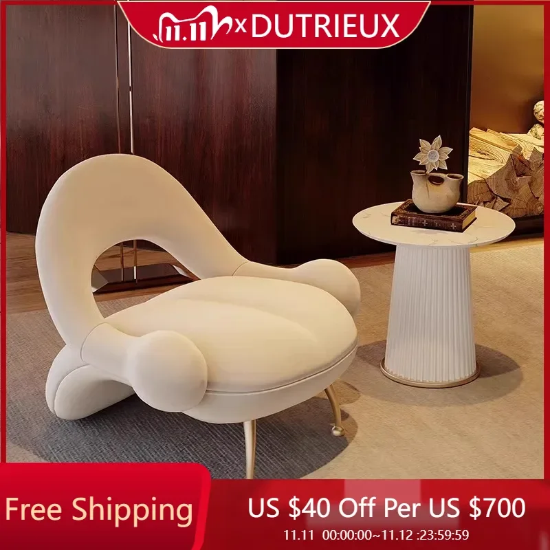 

White Clear Chairs Italian Simple Trendy Hotel Waiting Irregular Balcony Living Room Chairs Reading Sillon Ornaments Home Decor