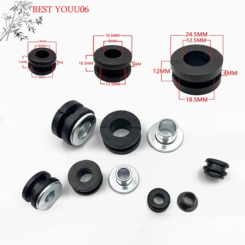 Hot 5Sets Pressure Relief Cushion Motorcycle Rubber Grommets Bolt Kit DIY Accessories Circular Shock Absorber Pad