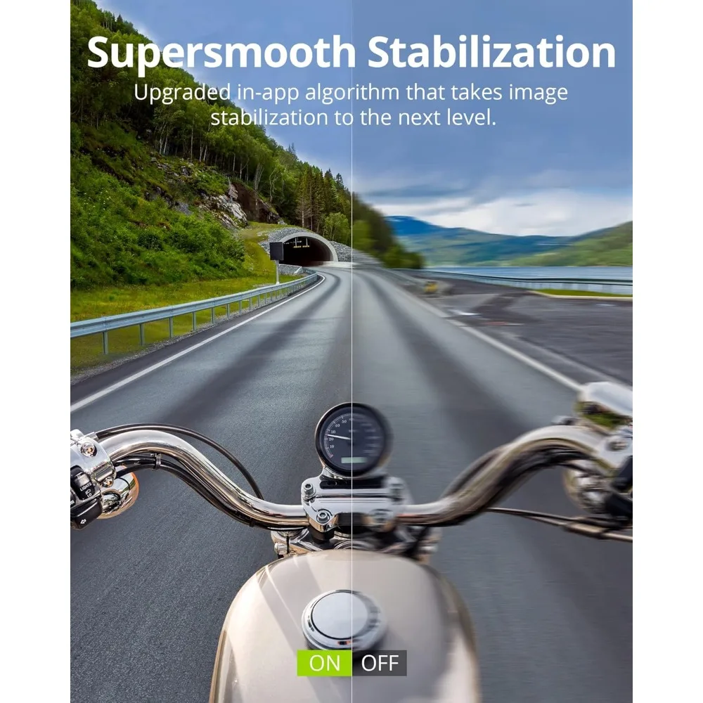 Action Camera, 48MP Photo Touch Screen Waterproof Super Wide Angle 16x Slo-mo