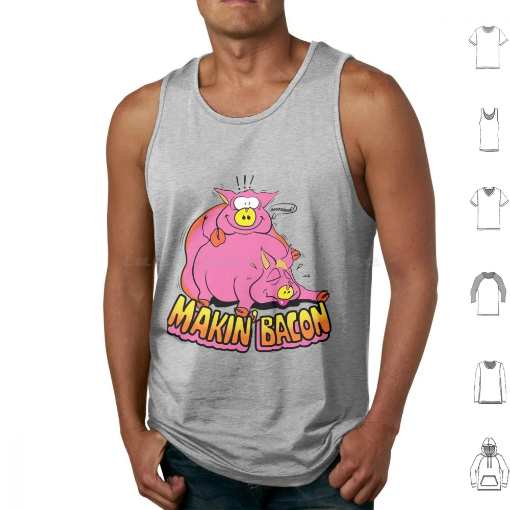 Makin Bacon Tank Tops Print Cotton Makin Bacon Trend