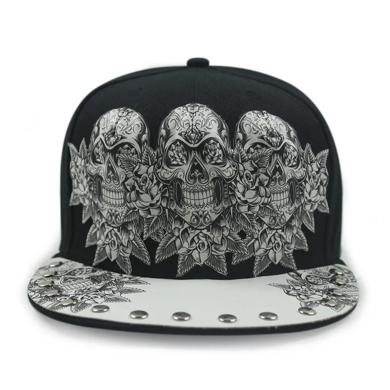 Gorras de béisbol con remaches de lujo para hombres y mujeres, sombreros de Hip Hop, Snapback, baile callejero, moda, sombrero plano