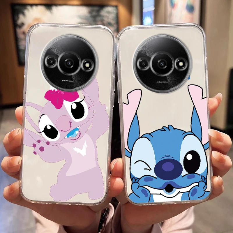 For Redmi A3 Phone Cases Stitch Cinnamoroll Anime Clear Cartoon Anime Fall Cover For Redmi A3 Shockproof Silicone TPU Back Shell