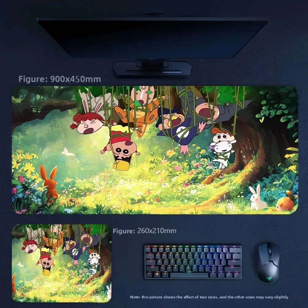 Children's Friends Birthday Gift Cartoon Merchandise New Animation Crayon Shin-chan and His Friends Leather Non-slip Mouse Pad