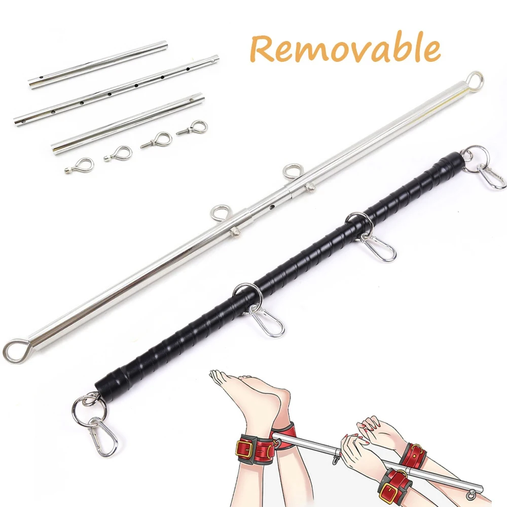 

Removable Stainless Steel Spreader Bar for Sex Slave Cosplay Handcuffs Anklecuff Open Leg Restraint BDSM Bondage Sex Toy