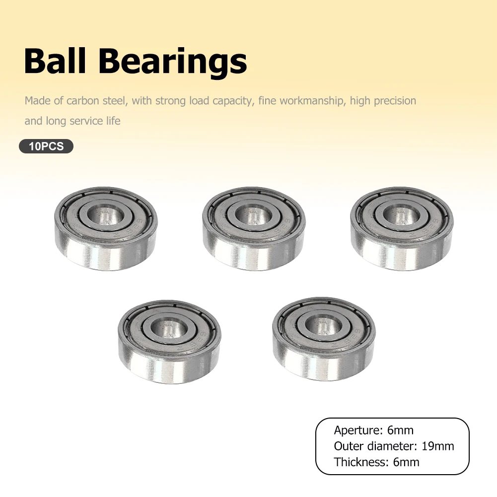 

10pcs Inline Roller Skate Bearing 6x19x6mm 626zz Sealed Bearings Carbon Steel Roller Skate Bearings Replacement for Door Window