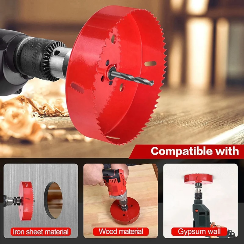 AC62-6 Inch Hole Saw - 152Mm Bi-Metal Hole Cutter For Different Project With Smooth & Flat Drilling Edge, Fast Chip
