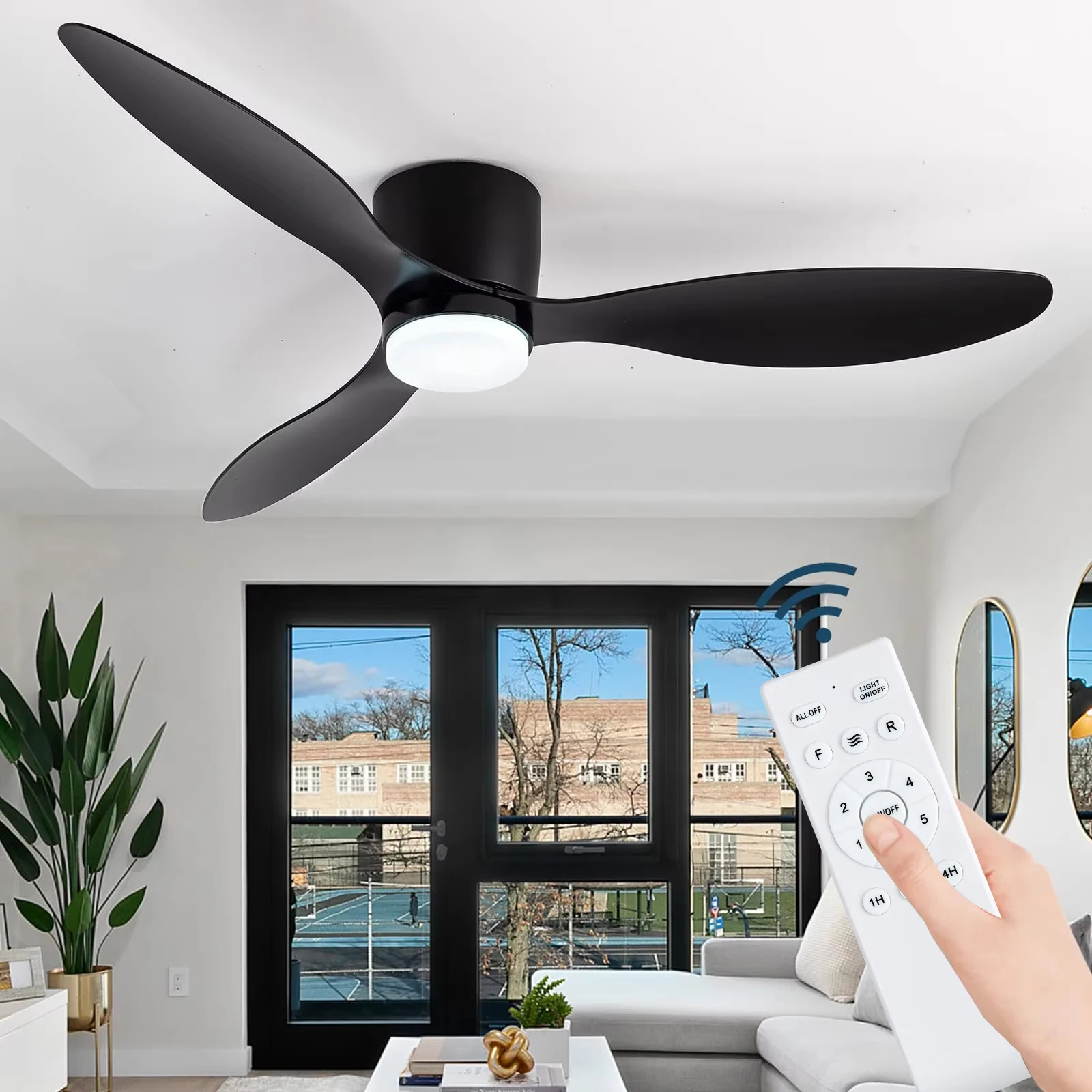JAYGIY Ceiling Fan Light With Remote Control 45 52 Inch Modern Living Room Ceiling Chandelier Home Decor Restaurant Hanging Lamp