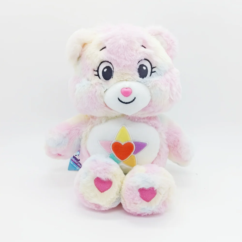 33/45cm Miniso Tie-Dyed Care Bear Plush Toys Cartoon Animals Bear Stuffed Soft Dolls Toys Girl Boys Gift Homedecor Pillow