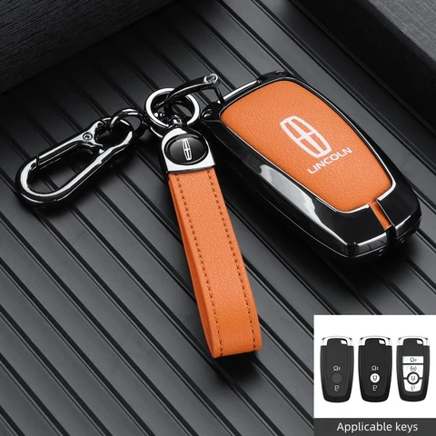 Alloy Car Key Cover Case for Lincoln Continental MKC MKZ MKX Navigator Z Nautilus Aviator Corsair 2017 2018 2019 2022 Keychain