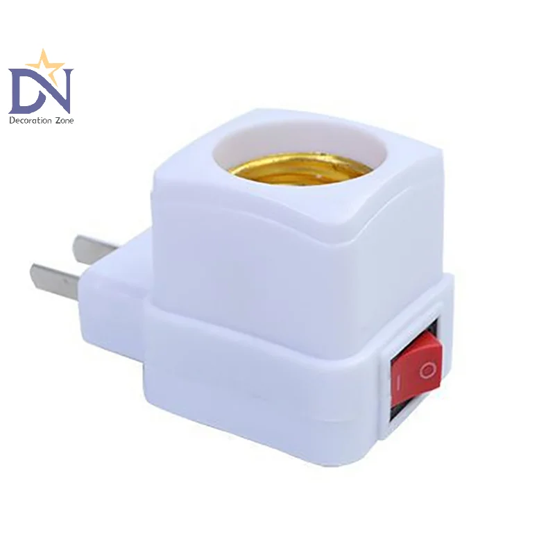 220V EU/US E27 Lamp Socket Integrated Helical Lamp Holder With Switch LED Light Socket