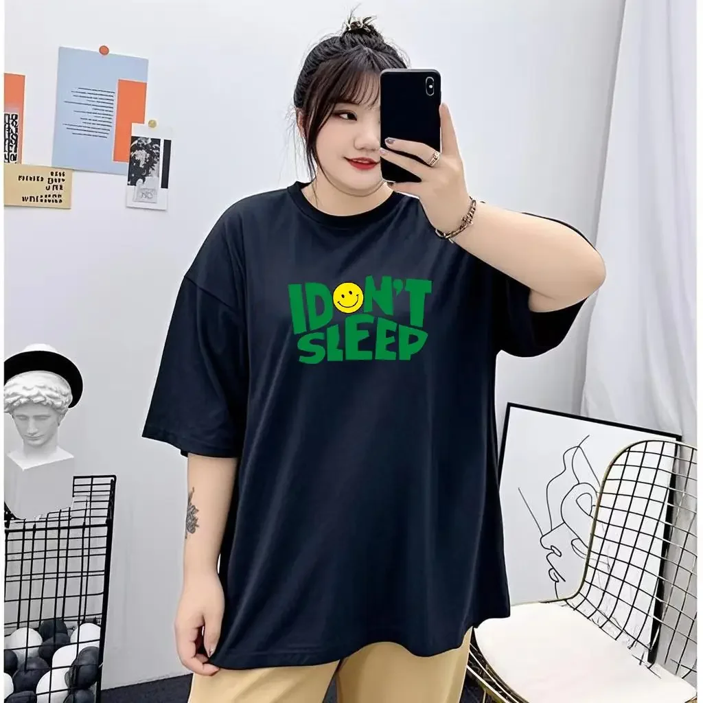 

Plus Size Short Sleeved T-shirt for Women Summer Loose Cotton Top Half Sleeved Base Shirt for Women