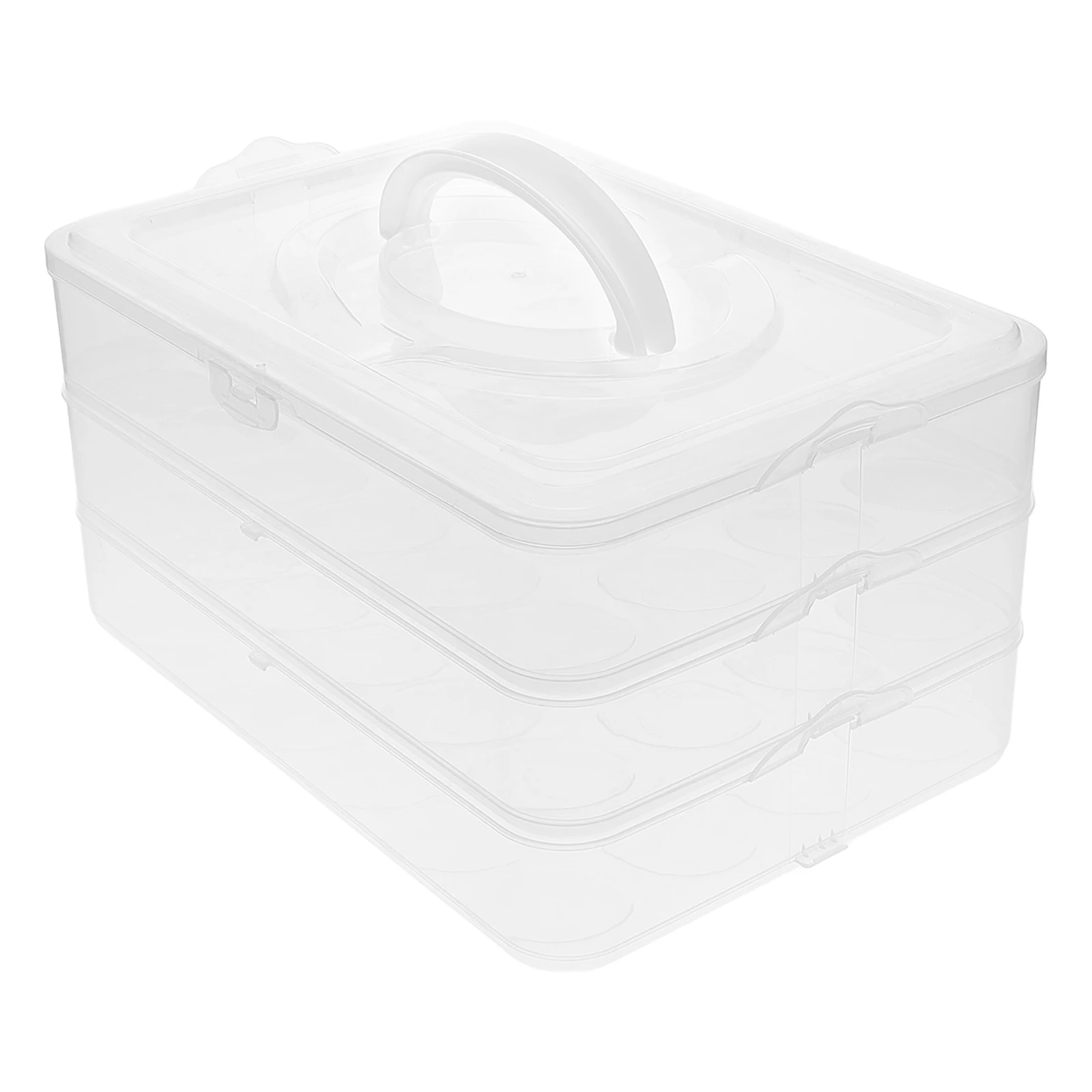 

72Pcs Transparent Stackable Egg Holder With Lid Handle For Refrigerator Suitable For Holidays And Travel