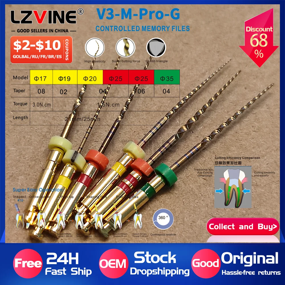 

Dental Flexible Niti Golden Endodontic Files With Heat Activation Engine Use Dentist Drills Instrument 04 06 Taper 1202#4006#