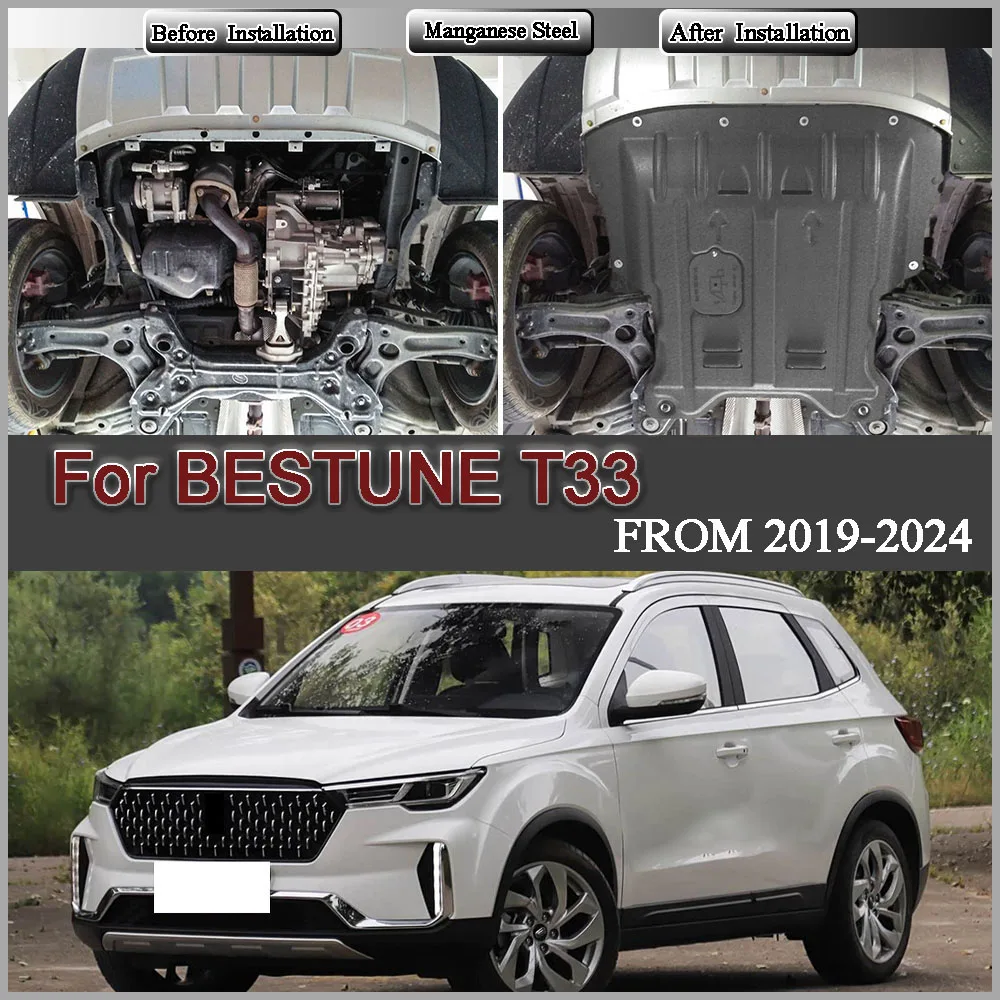 For BESTUNE T33 2019-2024 1.6L Car Accessories Black Under Engine Guard Mudguard Board Splash Shield Mud Fender Plate Panel