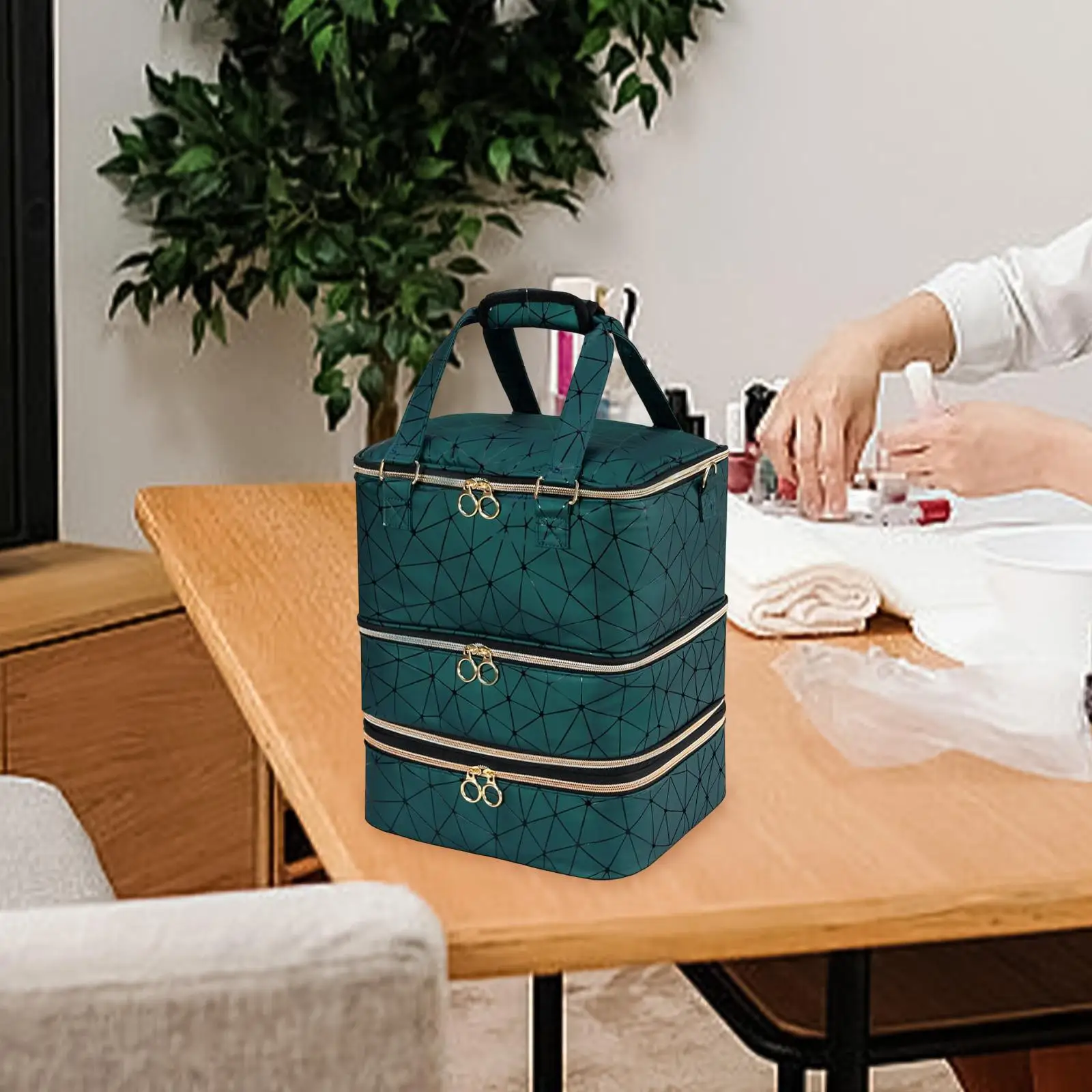 Portavernice per unghie, borsa organizer per smalti, borsa portaoggetti per forniture per unghie a 3 strati per contenere 84 bottiglie di smalti per unghie