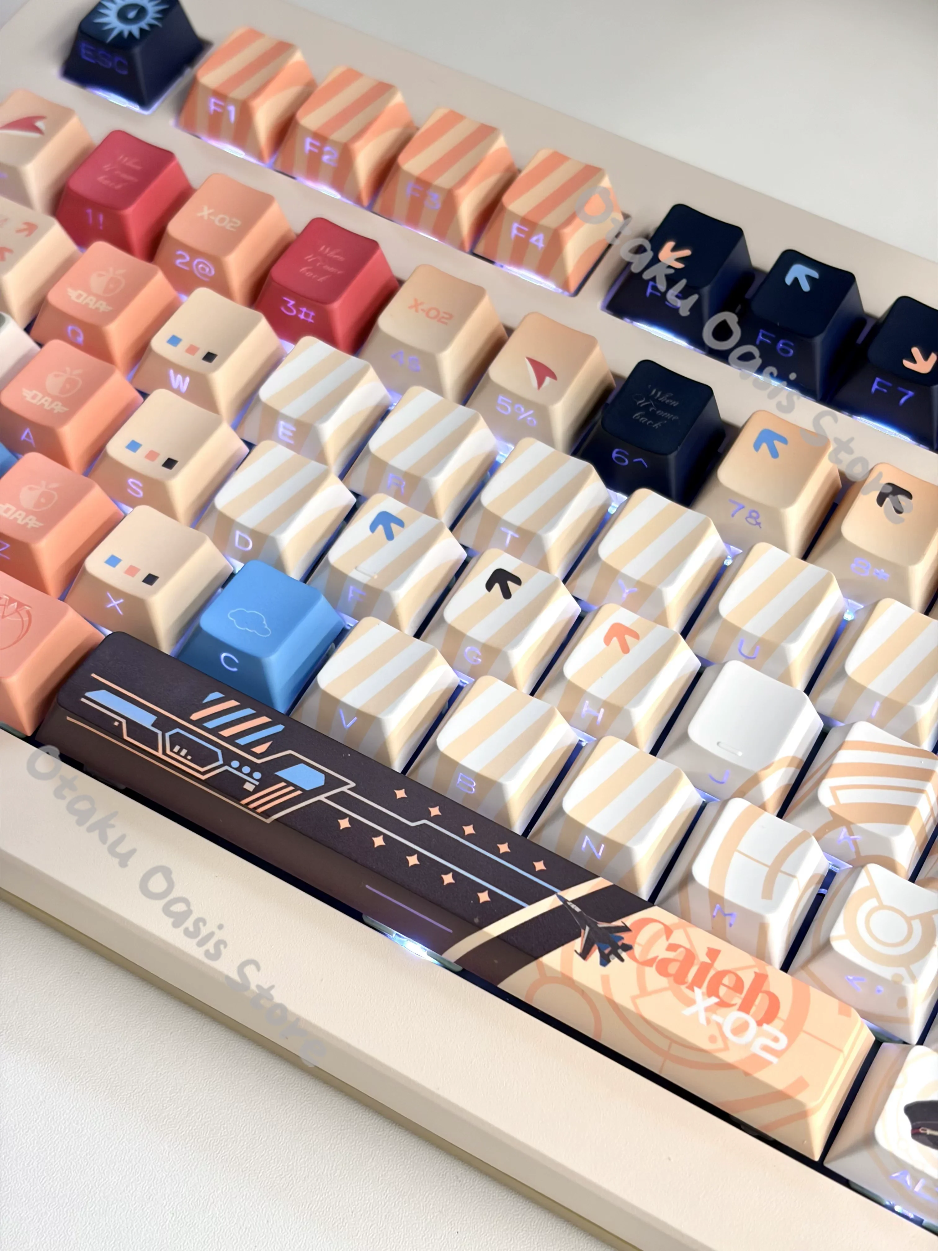 Love and Deepspace Xia Yizhou Caleb Anime Mechanical Keycaps Cosplay Keyboard Cap Side-engraved Light-transmitting Ornaments
