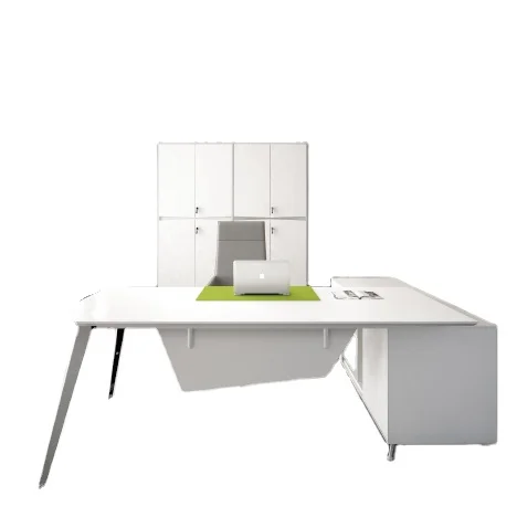 Modern Foshan Luxury Executive Director Office Desk Design White Desk with Drawers