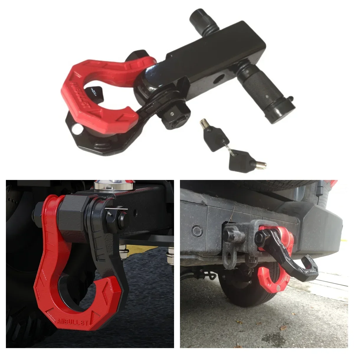 Split Trailer Shackles With 18000 Lbs 2 inch  Hitch Arm Receiver Tow Hitch Trailer Tow Bar With Two Hole Adjust Pitch-Row Hooks