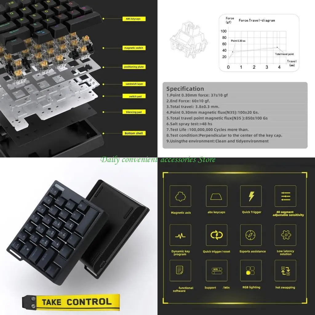 

97QB Corded Mechanical Keyboard With Switches For Fast Response Durability