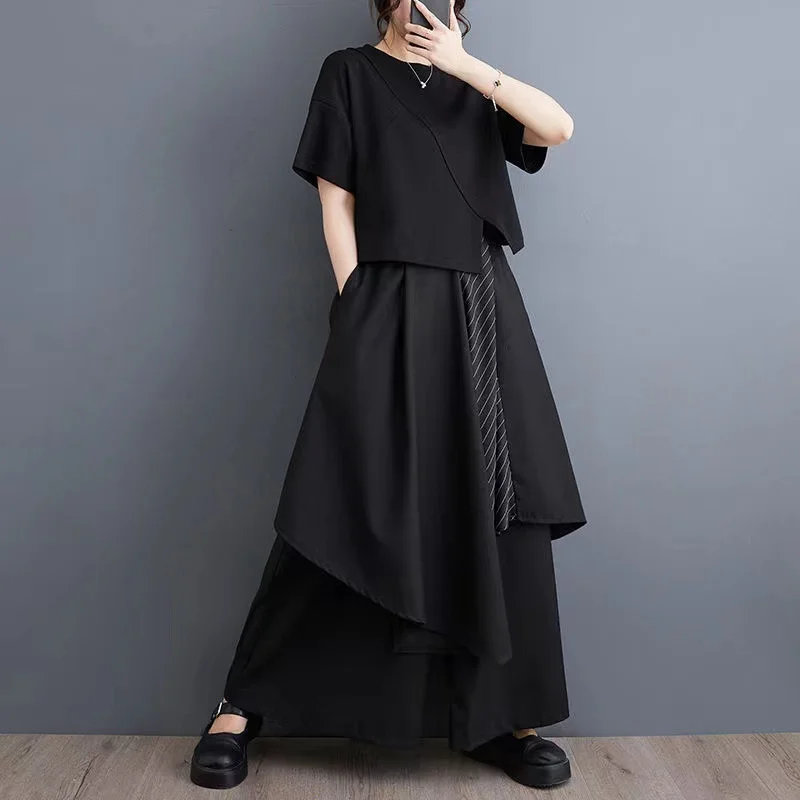 High Waist Striped Wide Leg Skirt Pants Unisex Spring Autumn New Fashion Match All High Waist Men Women Trousers Casual Pants
