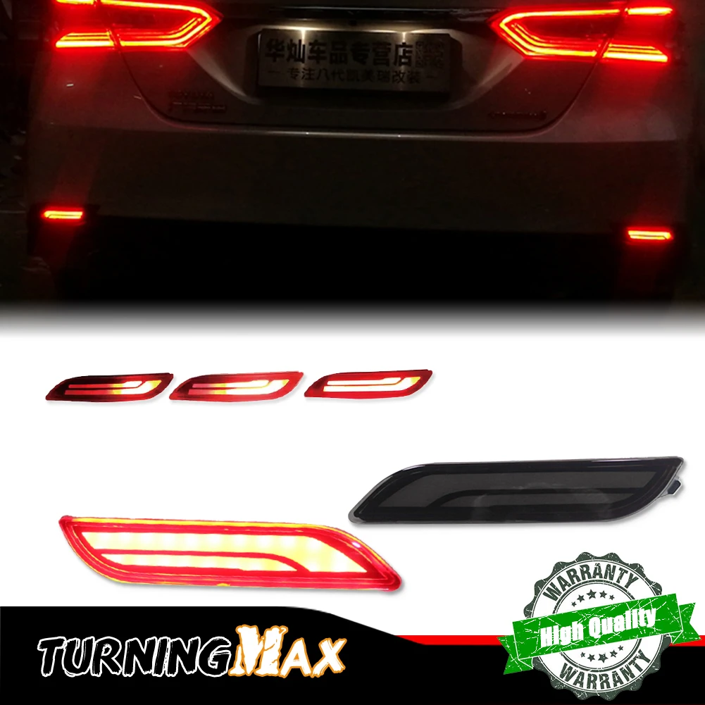 

2PCS LED Bumper Reflector Lights For Toyota Camry Tail/Brake Rear Fog Lamps and Dynamic Turn Signal Light 12V 2018-2024