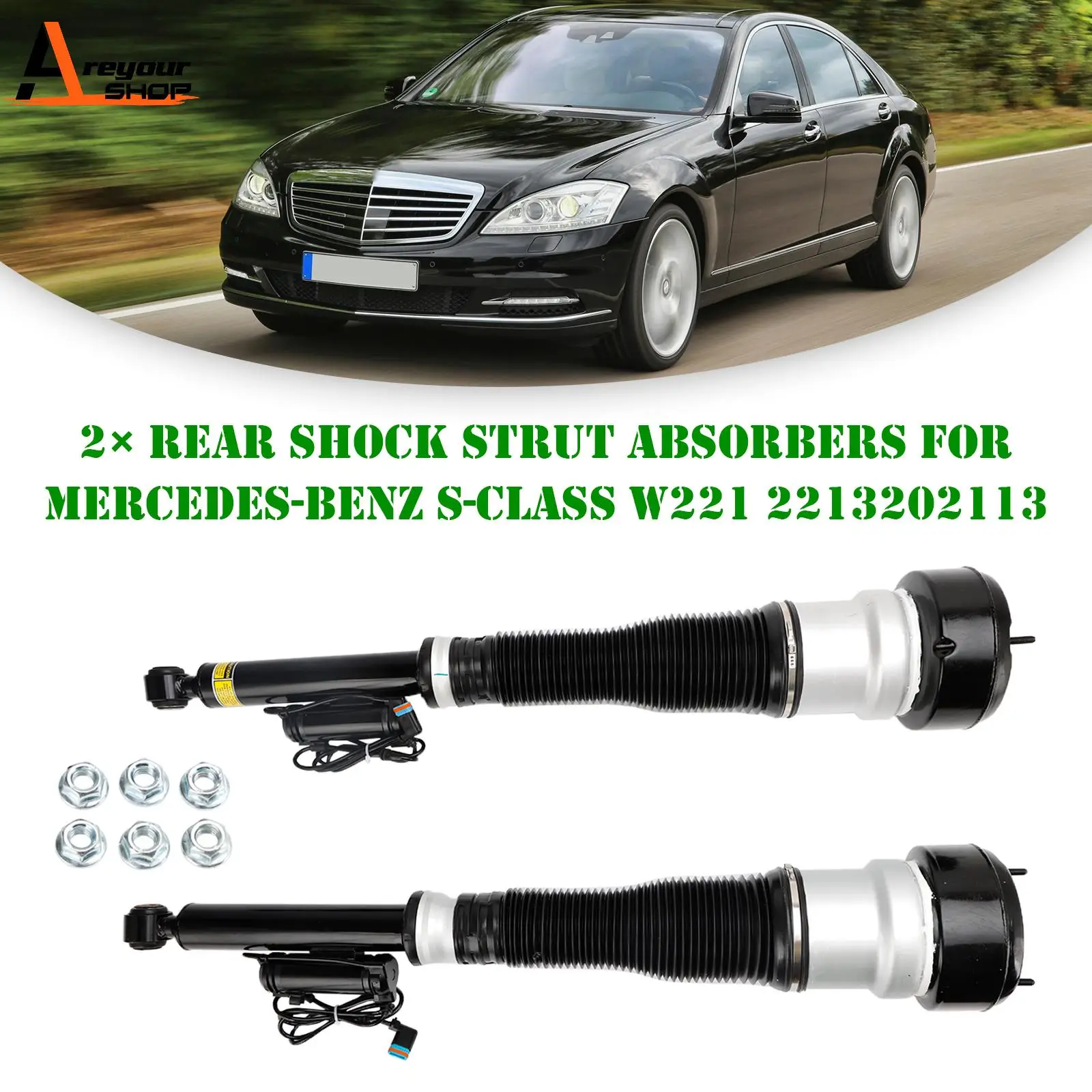 

Areyourshop 2× Rear Shock Strut Absorbers for Mercedes-Benz S-Class W221 2213202113