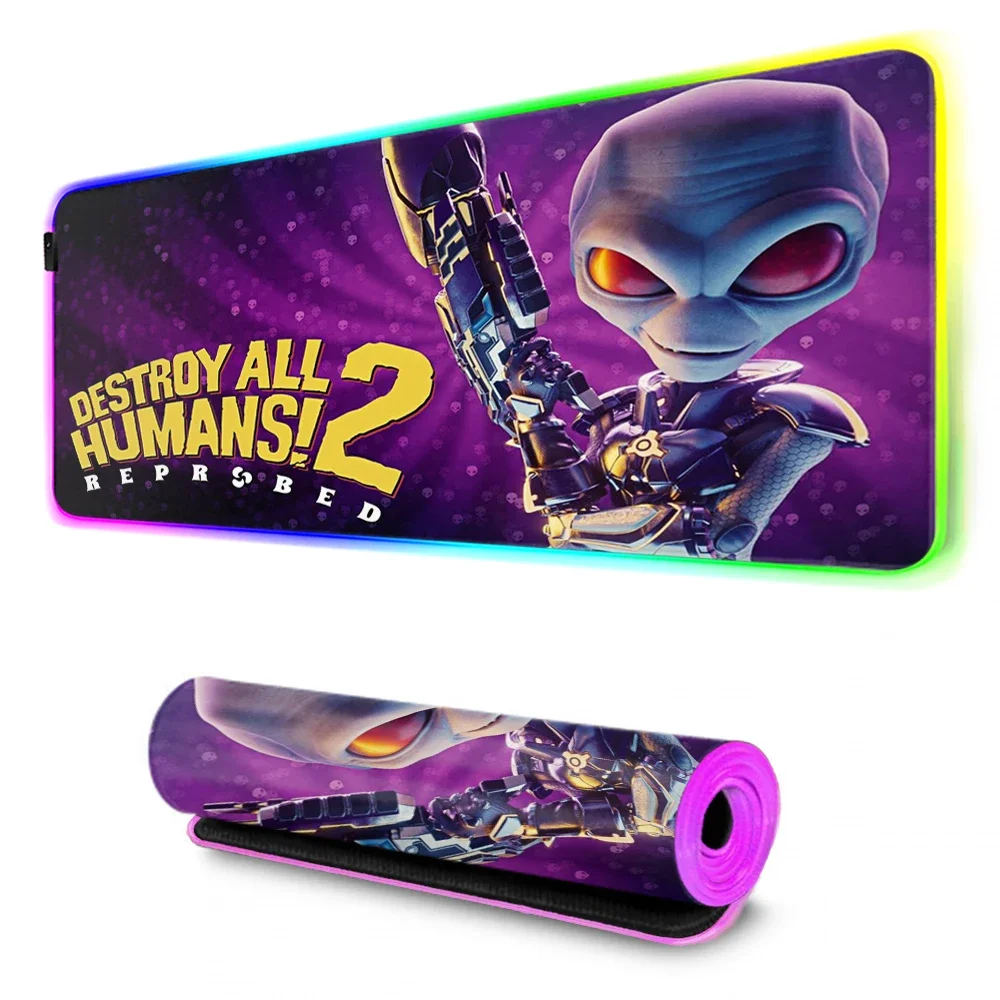 

2024 DIY Riccu Custom Skin Game Destroy All Humans!2 boy Gaming Mice Free Shipping girl Large RGB Mouse Pad Keyboards Mat gift