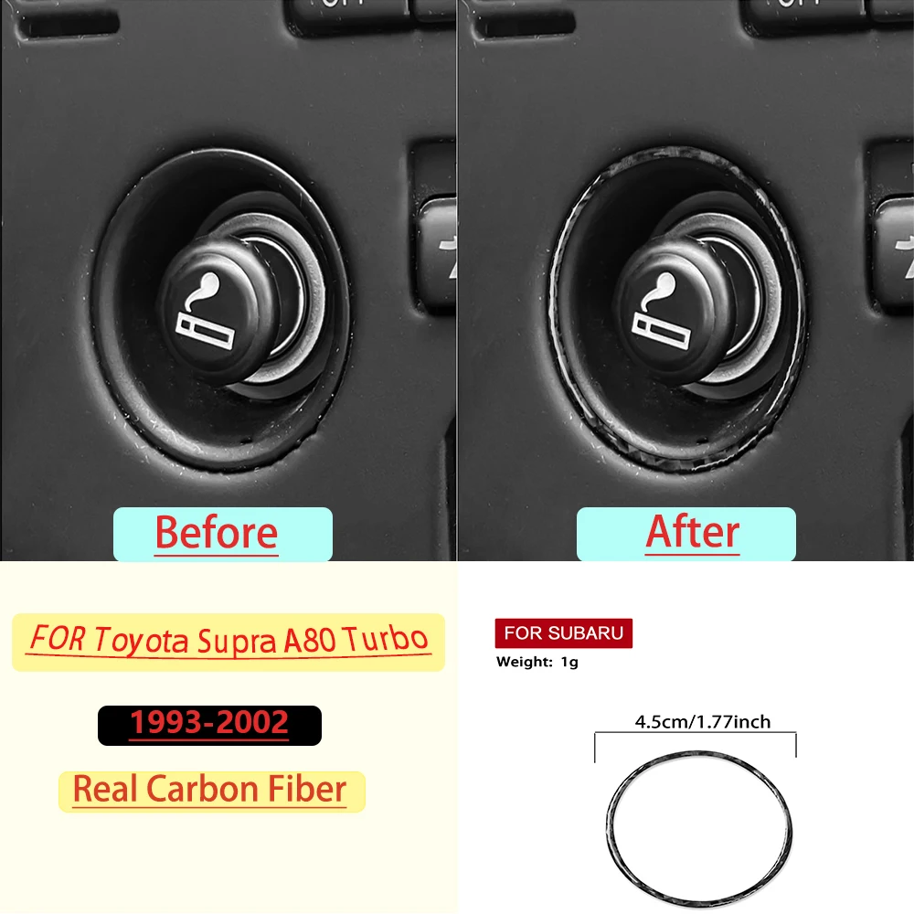 Real Soft Carbon Fiber For Toyota Supra A80 Turbo 1993-1999 Car Engine Start Trim Sticker Interior Accessories