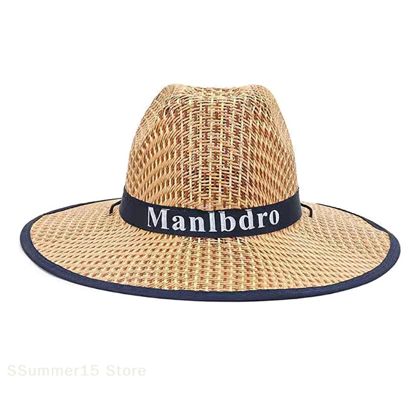 【R】Straw Hat Western Cowboy Sle Outdoor Summer Beach Fishing Sun Protection Hat Unisex Ideal For Construction Sites