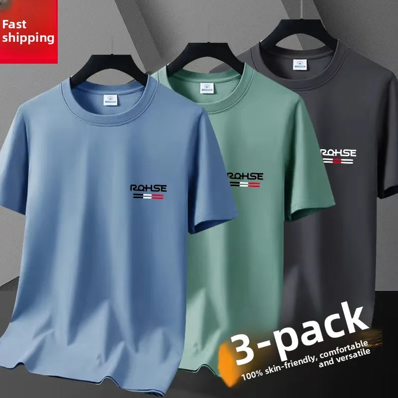 

Мужская футболка из ледяного шелка ort Sve Base Layer Summer Faion Loose Fit Qui Dry Student ulari round Ne Regular Length