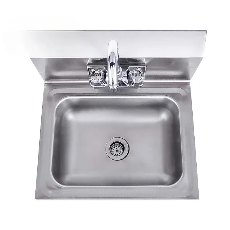 Stainless Steel Sink for Washing with Faucet, NSF Commercial Wall Mount Hand Basin for Restaurant, Kitchen and Home