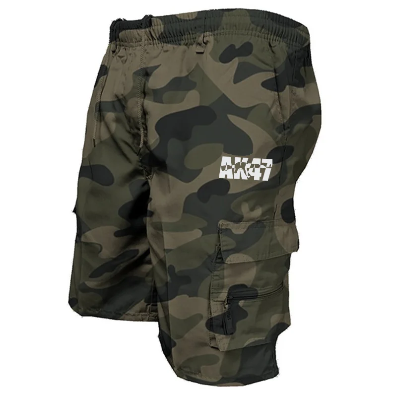 Summer Men's Casual Workwear Pants Camouflage Military Style Tactical Shorts with Printed Design AK Cargo Shorts Street Wear