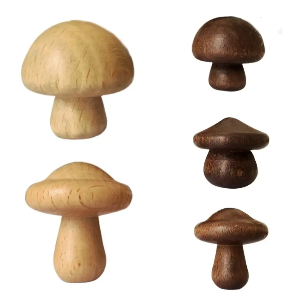 Wooden Mushroom Wall Hook Self-Adhesive Mushroom Shape Bag Hangers Coat Hat Key Hooks For Bedroom Living Room Decoration