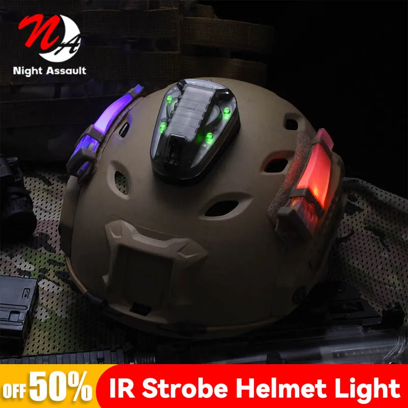 WADSN HEL STAR 6 GEN3 Airsoft Sport Helmet Light Blue Green Red IR Strobe Waterproof Outdoor Survival Safety Signal Flash LAMP