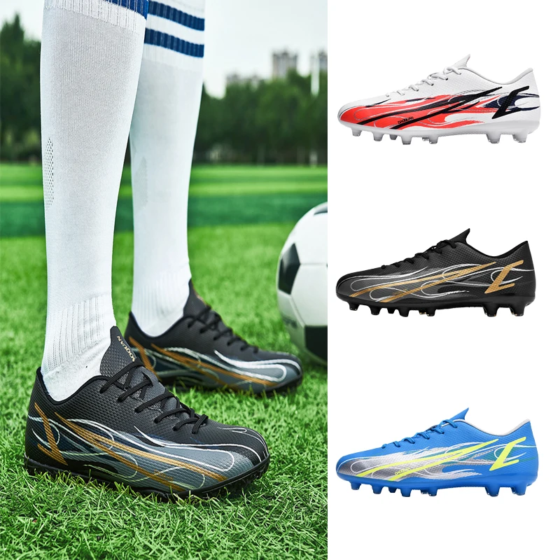 

IFIKK Men Soccer Boots with Cleat Breathable Football Shoes Ankle for Outdoor Running Walking Athletic