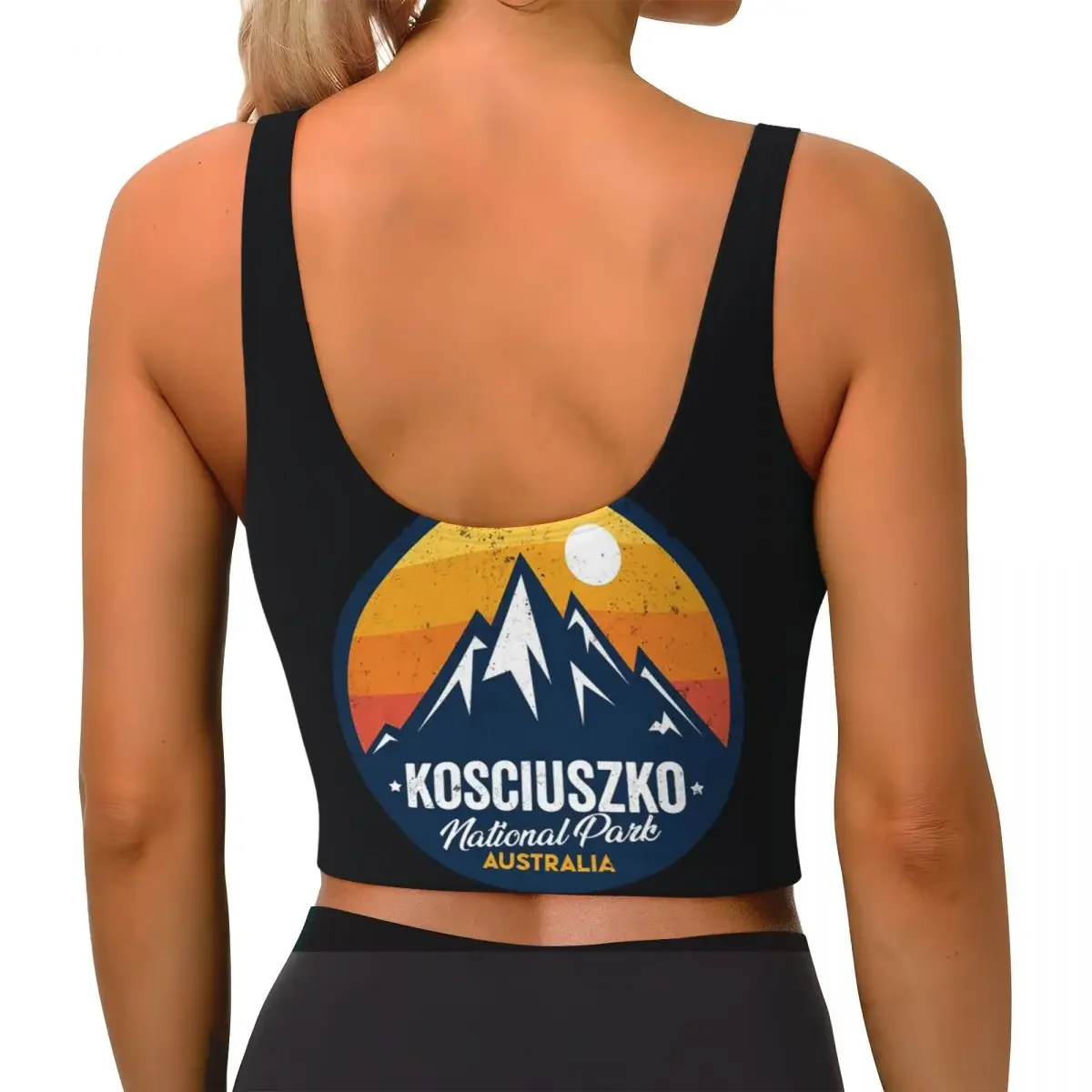 Custom Mount Kosciuszko National Park New South Wales Australia Women Sports Bras High Impact Vest Gym Workout Crop Tank Top