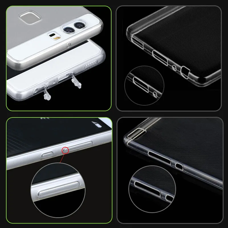 Funda de teléfono transparente para Huawei P9, carcasa trasera de piel de Gel TPU suave, 2413 transparente