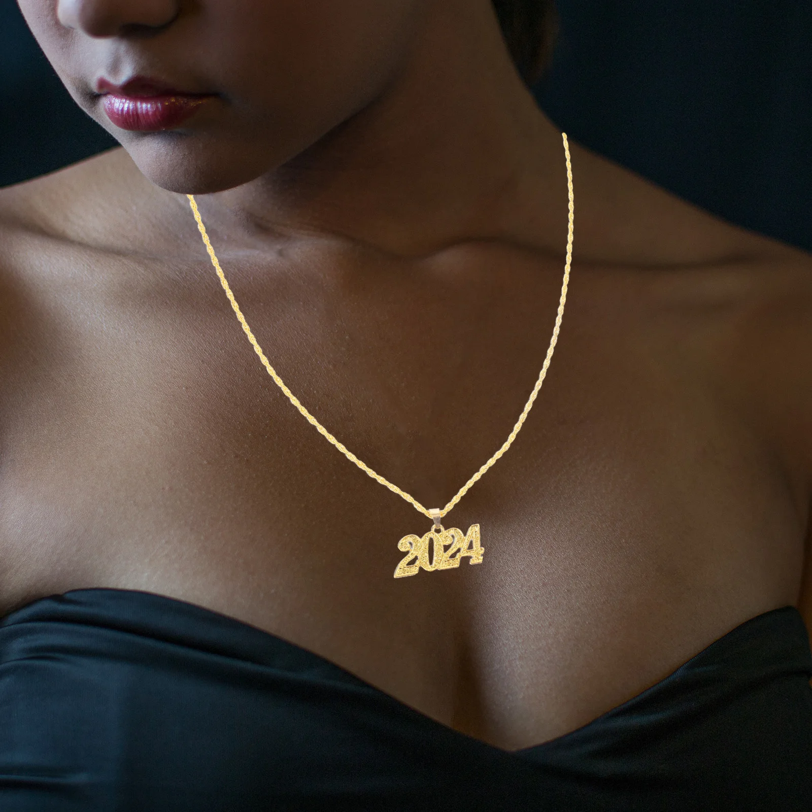 التخرج 2024 قلادة قلادة سبائك الزنك قابل للتعديل سلسلة تصميم فريد مجوهرات التخرج هدية غراد هدية 2024