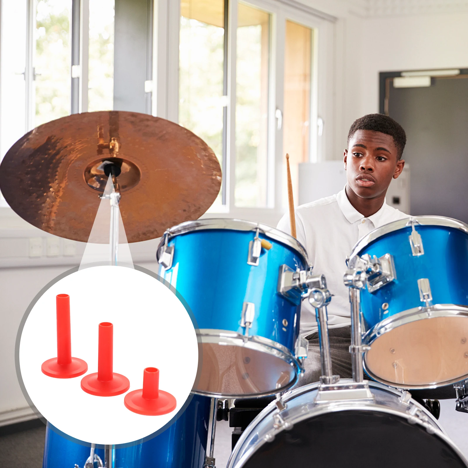 

12 Pcs Drum Accessories Set Cymbal Felt Pad Kit Part Accessory Plastic Sleeve Replacement Parts Drums Sleeves Bracket