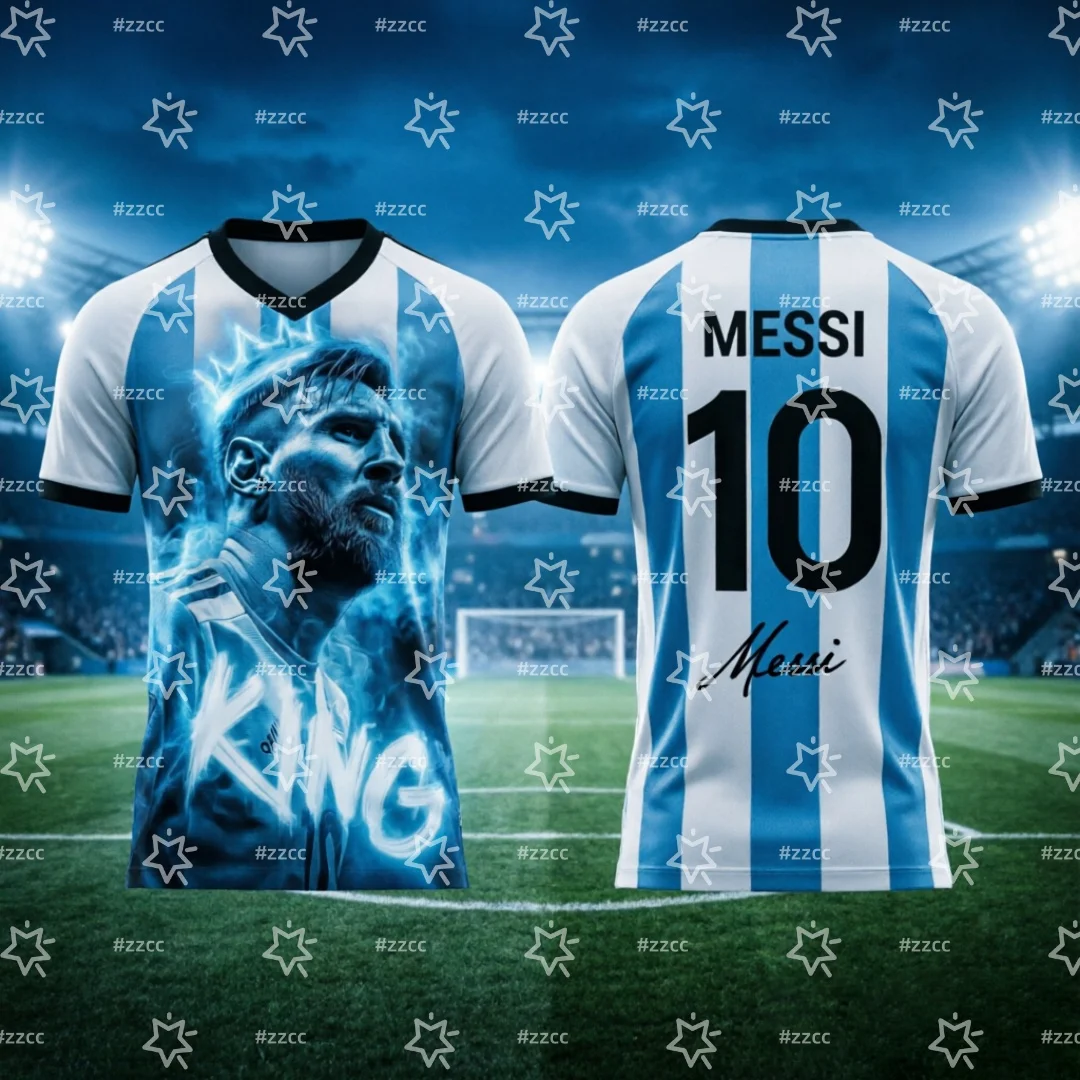 2026 Messi Argentina Team Football Jersey Match & Training Kit Summer Sports Men's T-Shirt Children's Clothing Tee Y2k Woman