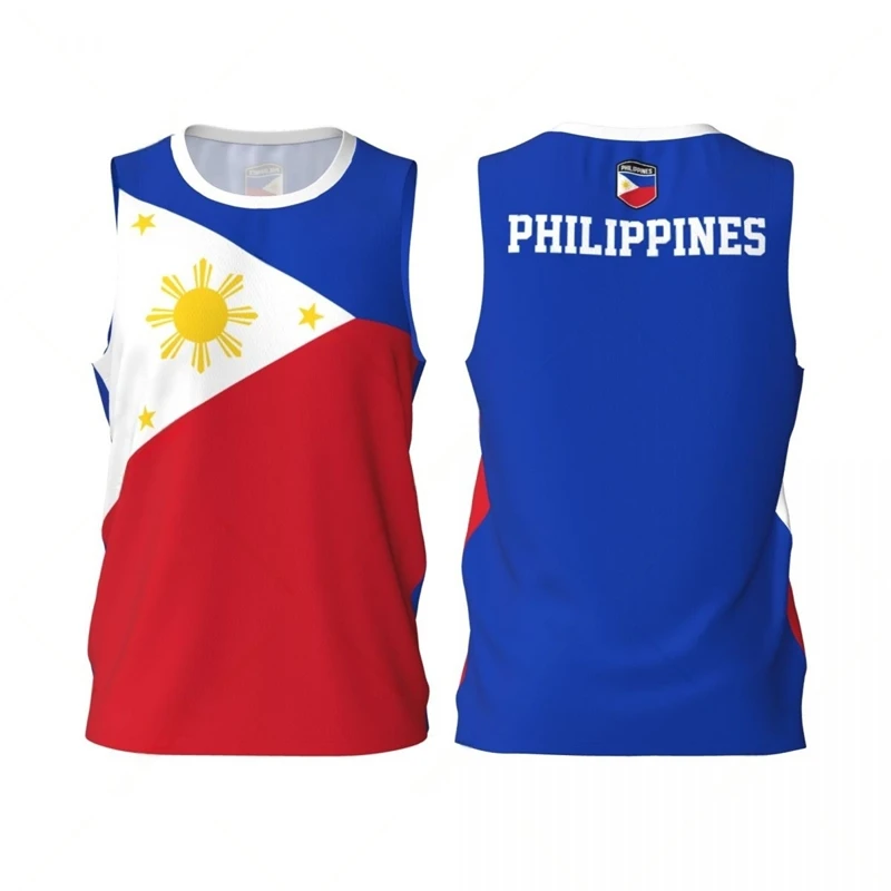 Philippines Flag Graphic Tank Tops Simple Fashion Men Women 3D Printed Basketball Jersey Tees Loose Sports Sleeveless T Shirts