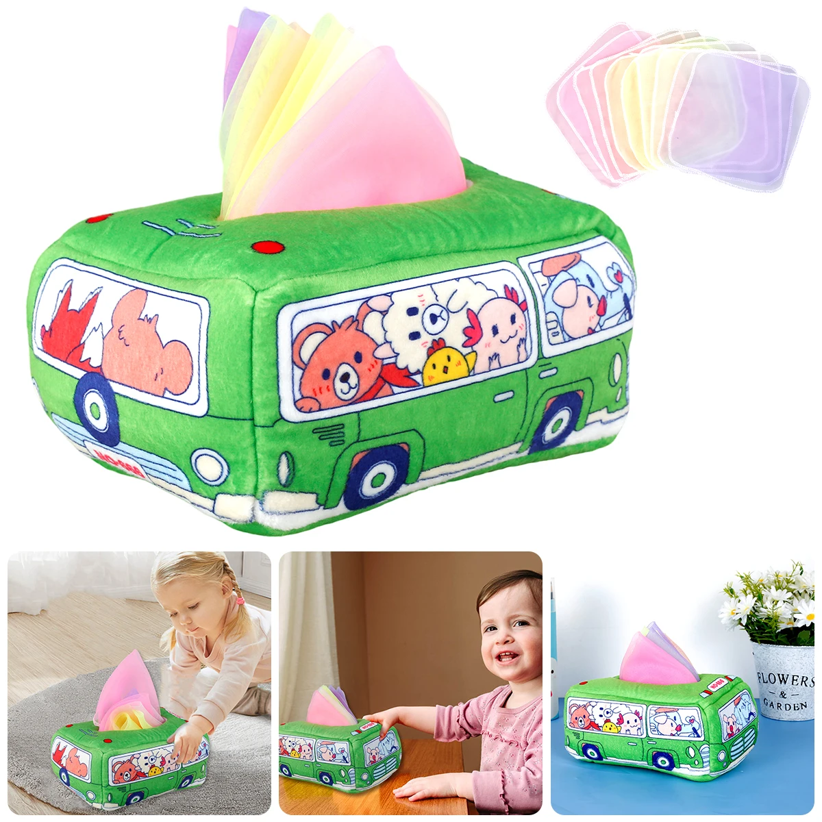 Montessori Speelgoed Magische Tissue Box Baby Educatief Leeractiviteit Zintuiglijk Speelgoed voor Kinderen Vinger Oefening Druk Bord Babyspel